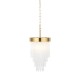 78623-001 Brushed Aged Brass Pendant with Twisted Clear Rods