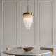 78623-001 Brushed Aged Brass Pendant with Twisted Clear Rods