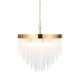78624-001 Brushed Aged Brass 5 Light Pendant with Twisted Clear Rods