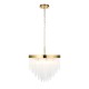 78624-001 Brushed Aged Brass 5 Light Pendant with Twisted Clear Rods