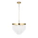 78624-001 Brushed Aged Brass 5 Light Pendant with Twisted Clear Rods