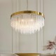 78625-001 Brushed Aged Brass 9 Light Pendant with Twisted Clear Rods