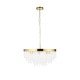 78625-001 Brushed Aged Brass 9 Light Pendant with Twisted Clear Rods