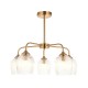 78804-001 Brushed Aged Brass 5 Light Semi Flush with Clear Ribbed Glass