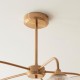 78804-001 Brushed Aged Brass 5 Light Semi Flush with Clear Ribbed Glass