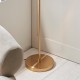 78806-001 Brushed Aged Brass Floor Lamp with Clear Ribbed Glass