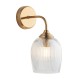 78812-001 Brushed Aged Brass Wall Lamp with Clear Ribbed Glass
