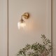 78812-001 Brushed Aged Brass Wall Lamp with Clear Ribbed Glass