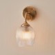 78812-001 Brushed Aged Brass Wall Lamp with Clear Ribbed Glass