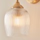 78812-001 Brushed Aged Brass Wall Lamp with Clear Ribbed Glass