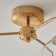 78801-001 Brushed Aged Brass 3 Light Semi Flush with Clear Glass