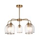 78803-001 Brushed Aged Brass 5 Light Semi Flush with Clear Glass