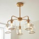 78803-001 Brushed Aged Brass 5 Light Semi Flush with Clear Glass