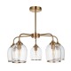 78803-001 Brushed Aged Brass 5 Light Semi Flush with Clear Glass