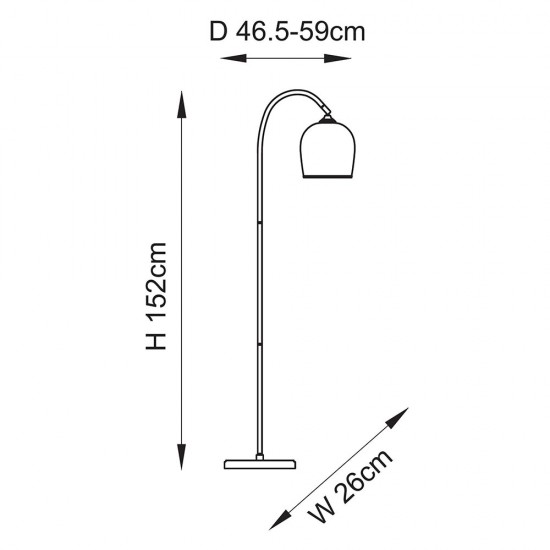 78805-001 Brushed Aged Brass Floor Lamp with Clear Glass