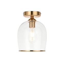 78807-001 Brushed Aged Brass Ceiling Lamp with Clear Glass