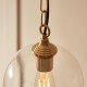 78809-001 Brushed Aged Brass Pendant with Clear Glass