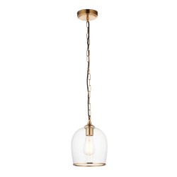 78809-001 Brushed Aged Brass Pendant with Clear Glass