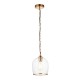 78809-001 Brushed Aged Brass Pendant with Clear Glass