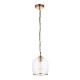 78809-001 Brushed Aged Brass Pendant with Clear Glass