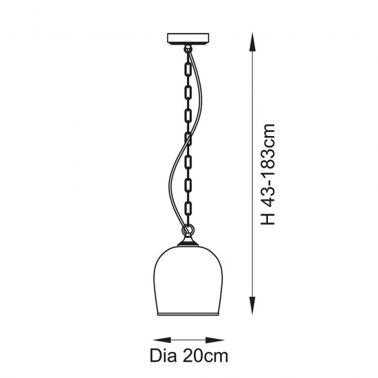 78809-001 Brushed Aged Brass Pendant with Clear Glass