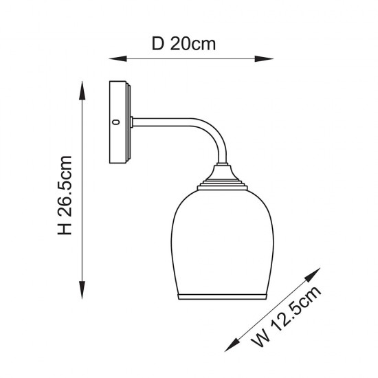 78811-001 Brushed Aged Brass Wall Lamp with Clear Glass