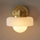 78813-001 Brushed Aged Brass Wall Lamp with Frosted & Opal Glass