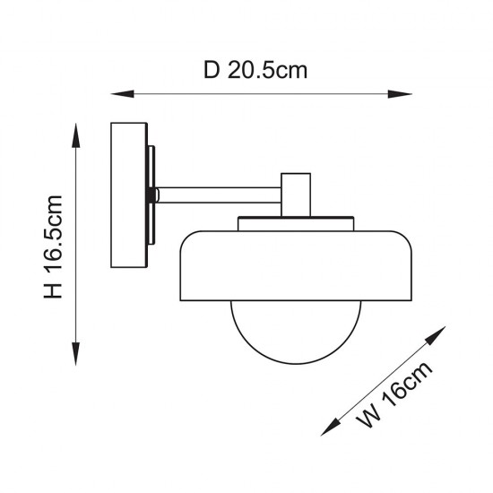 78813-001 Brushed Aged Brass Wall Lamp with Frosted & Opal Glass