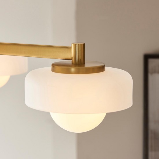 78814-001 Brushed Aged Brass 3 Light Centre Fitting with Frosted & Opal Glass