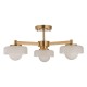 78814-001 Brushed Aged Brass 3 Light Centre Fitting with Frosted & Opal Glass