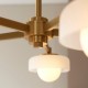 78815-001 Brushed Aged Brass 5 Light Centre Fitting with Frosted & Opal Glass
