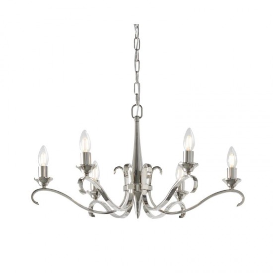 51209-001 Polished Nickel 6 Light Centre Fitting