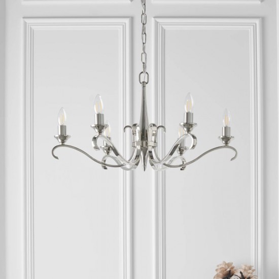51209-001 Polished Nickel 6 Light Centre Fitting