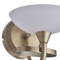 439-001 Antique Brass Wall Lamp with White Glass