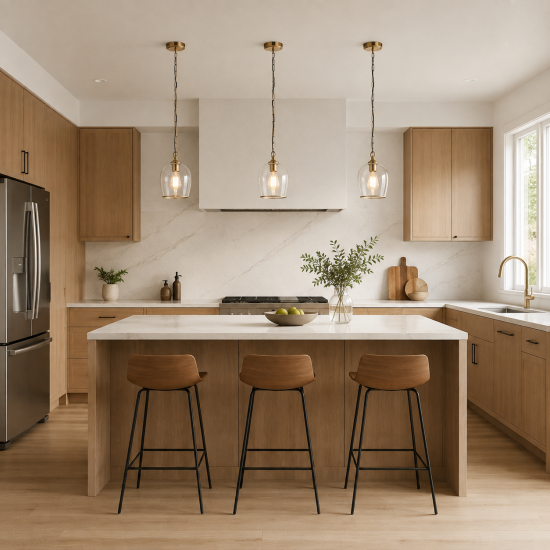 78809-001 Brushed Aged Brass Pendant with Clear Glass
