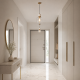 78825-001 White Volakas Marble Pendant with Clear Glass