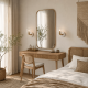 78826-001 Natural Travertine Stone Wall Lamp with Clear Glass