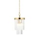 78626-001 Brushed Aged Brass Pendant with Crystal