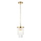 78626-001 Brushed Aged Brass Pendant with Crystal