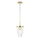 78626-001 Brushed Aged Brass Pendant with Crystal