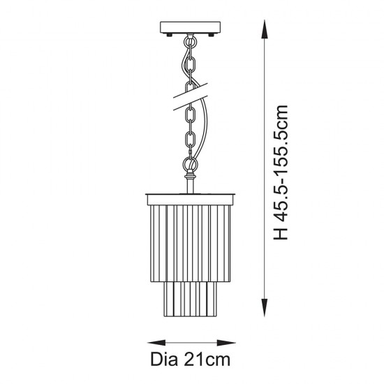 78626-001 Brushed Aged Brass Pendant with Crystal