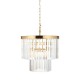 78627-001 Brushed Aged Brass 4 Light Chandelier with Crystal