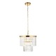 78627-001 Brushed Aged Brass 4 Light Chandelier with Crystal