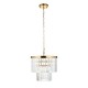 78627-001 Brushed Aged Brass 4 Light Chandelier with Crystal