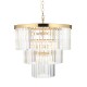 78628-001 Brushed Aged Brass 7 Light Chandelier with Crystal