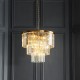 78628-001 Brushed Aged Brass 7 Light Chandelier with Crystal