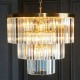 78628-001 Brushed Aged Brass 7 Light Chandelier with Crystal