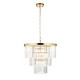 78628-001 Brushed Aged Brass 7 Light Chandelier with Crystal