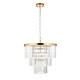 78628-001 Brushed Aged Brass 7 Light Chandelier with Crystal