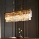 78664-001 Brushed Aged Brass 4 Light over Island Fitting with Crystal